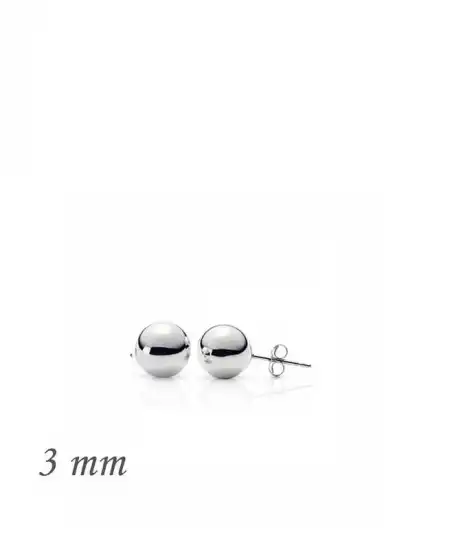 Gümüş Top Küpe - 3 Mm