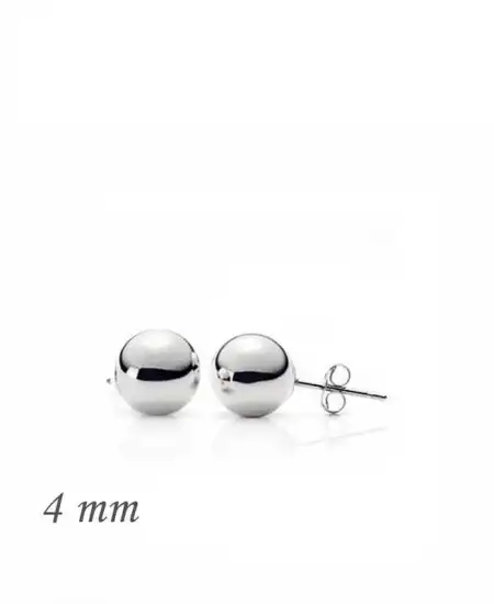 Gümüş Top Küpe - 4 Mm
