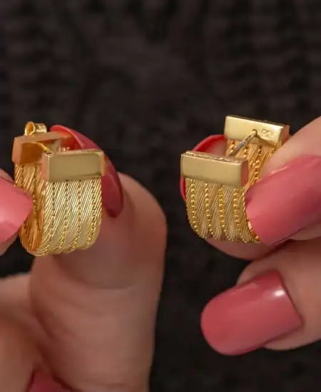 Gümüş Trabzon Hasır Çivili Kadın Küpe