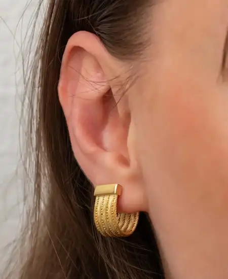 Gümüş Trabzon Hasır Çivili Kadın Küpe