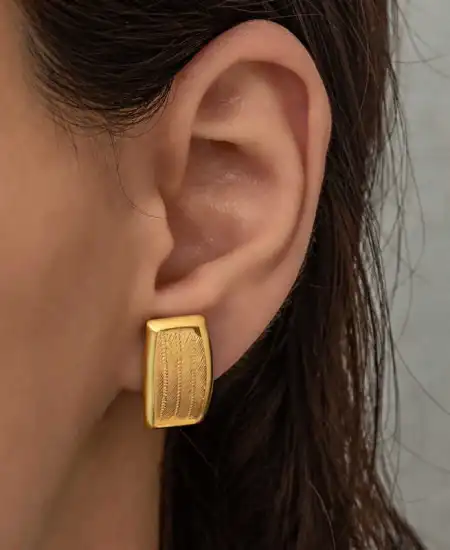 Gümüş Trabzon Hasır Kadın Küpe