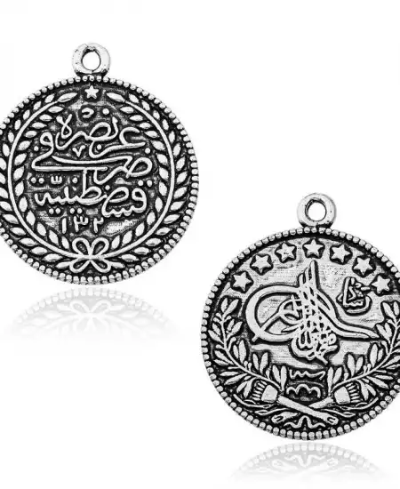 Gümüş Tuğra Armalı Tesbih Püskül Ucu