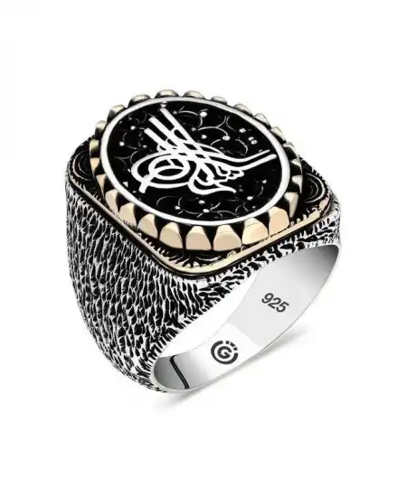 Gümüş Tuğra Oval Erkek Yüzük