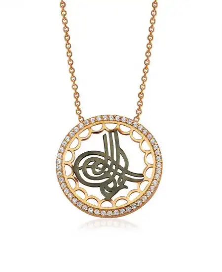 Gümüş Tuğralı Bayan Kolye