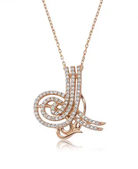 Gümüş Tuğralı Bayan Kolye