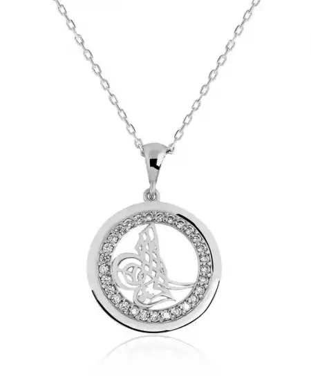 Gümüş Tuğralı Bayan Kolye