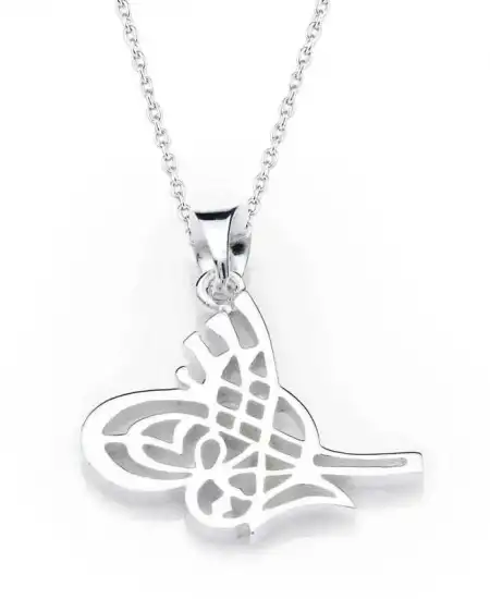 Gümüş Tuğralı Bayan Kolye