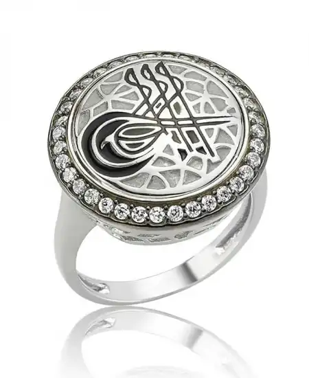 Gümüş Tuğralı Bayan Yüzük