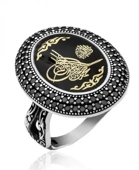 Gümüş Tuğralı Bayan Yüzük