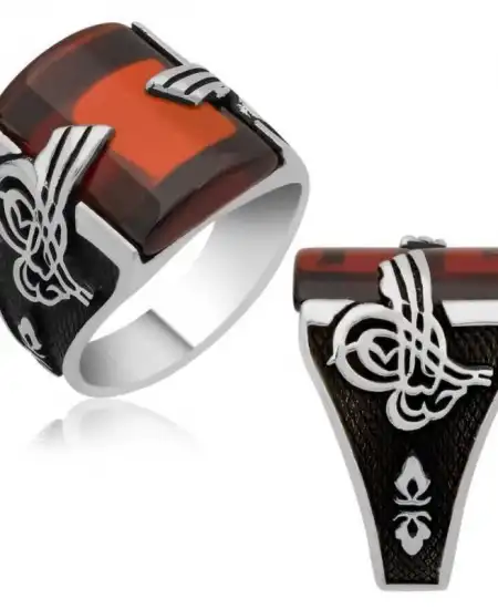 Gümüş Tuğralı Erkek Yüzük