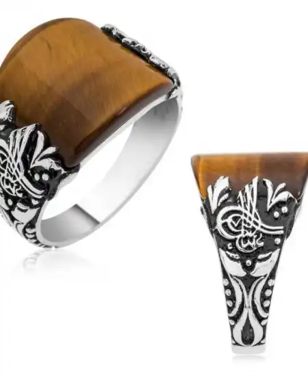 Gümüş Tuğralı Erkek Yüzük