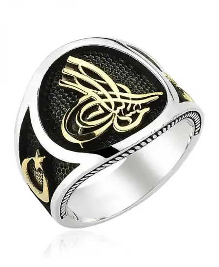 Gümüş Tuğralı Erkek Yüzük