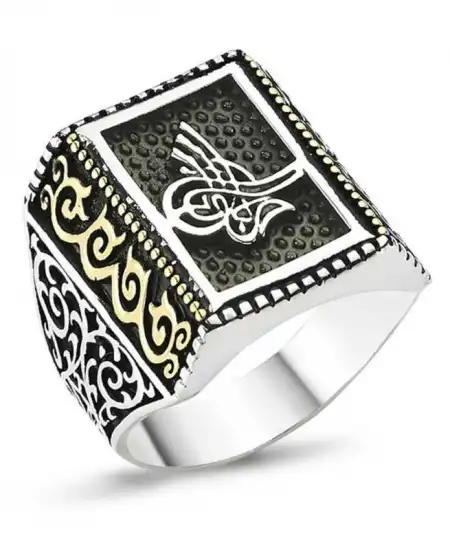 Gümüş Tuğralı Erkek Yüzük