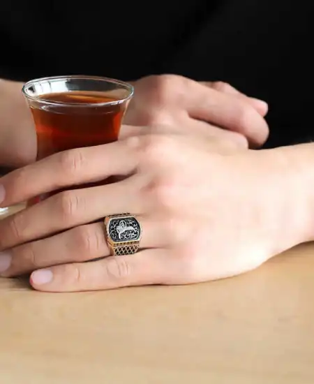 Gümüş Tuğralı Erkek Yüzük