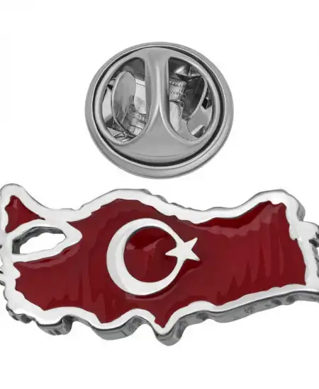 Gümüş Türkiye Haritası Rozet
