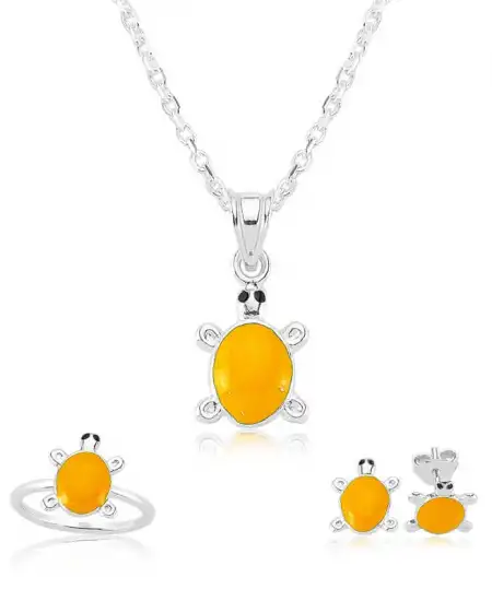 Gümüş Turuncu Kaplumbağa Çocuk Set