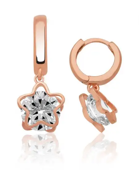 Gümüş Üç Boyutlu Çiçek Küpe