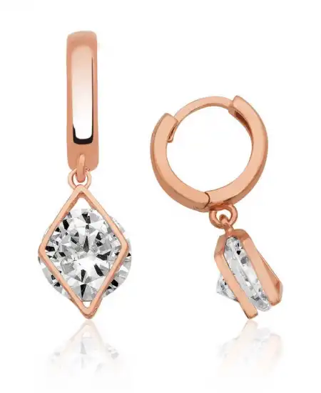 Gümüş Üç Boyutlu Geometrik Küpe