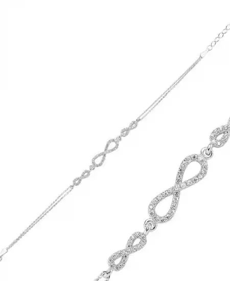 Gümüş Üç Sonsuzluk Bayan Bileklik