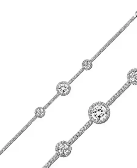 Gümüş Üç Taşlı Su Yolu Bayan Bileklik