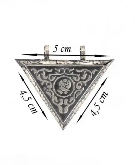 Gümüş Üçgen İçi Açılabilen Gül Muskalık Kolye