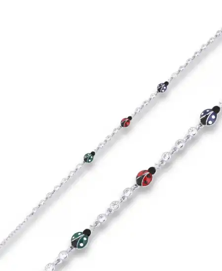 Gümüş Uğur Böceği Bayan Bileklik