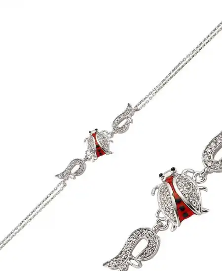 Gümüş Uğur Böceği Bayan Bileklik