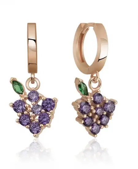 Gümüş Üzüm Figürlü Meyve Küpe