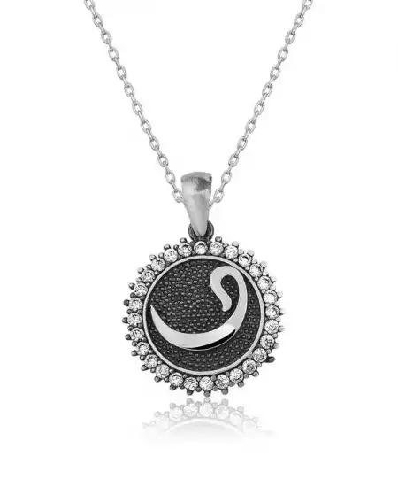 Gümüş Vav Harfi Bayan Kolye