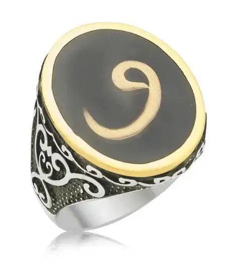 Gümüş Vav Harfi Erkek Yüzük