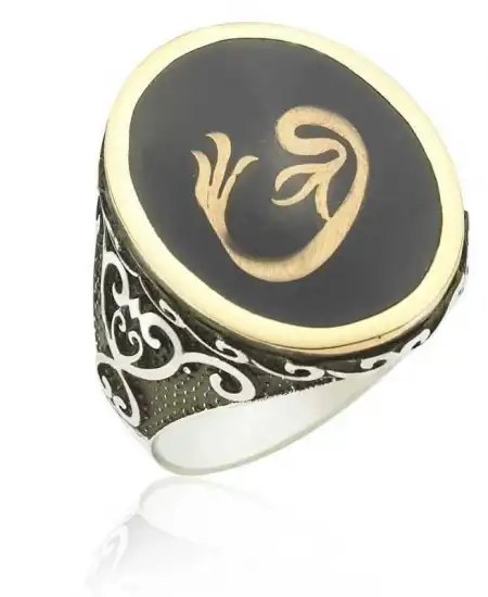 Gümüş Vav Harfi Erkek Yüzük