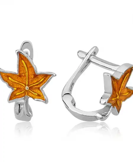 Gümüş Yaprak Çocuk Küpesi