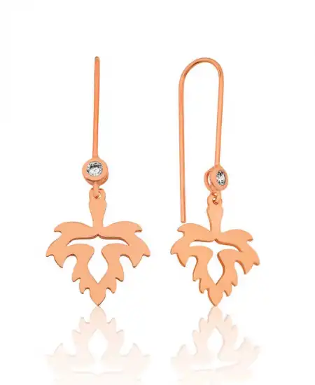 Gümüş Yaprak Sallantılı Küpe