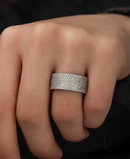 Gümüş Yarım Tamtur Bayan Yüzük