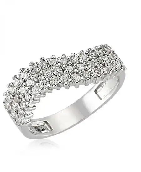 Gümüş Yarım Tur Bayan Yüzük