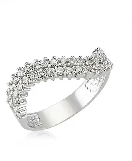 Gümüş Yarım Tur Bayan Yüzük