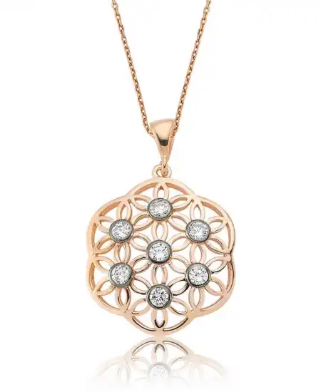 Gümüş Yaşam Çiçeği Bayan Kolye