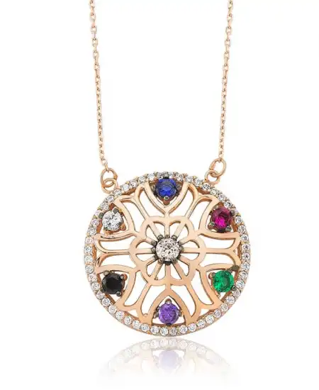 Gümüş Yaşam Çiçeği Bayan Kolye