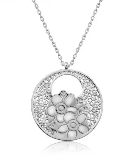 Gümüş Yaşam Çiçeği Kolye