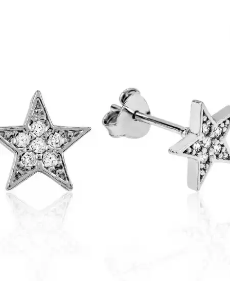 Gümüş Yıldız Çivili Küpe