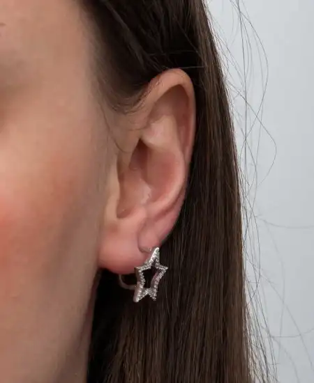 Gümüş Yıldız Kadın Küpe