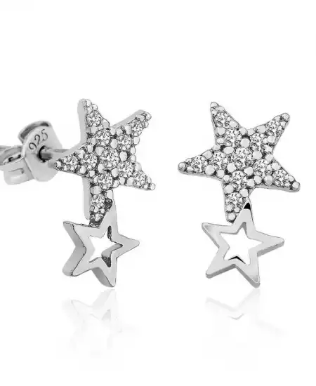 Gümüş Yıldız Kayması Bayan Küpe