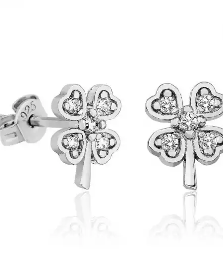 Gümüş Yonca Bayan Küpe