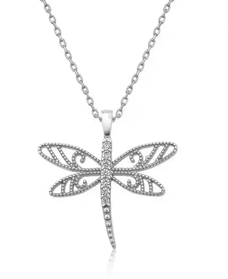 Gümüş Yusufçuk Bayan Kolye