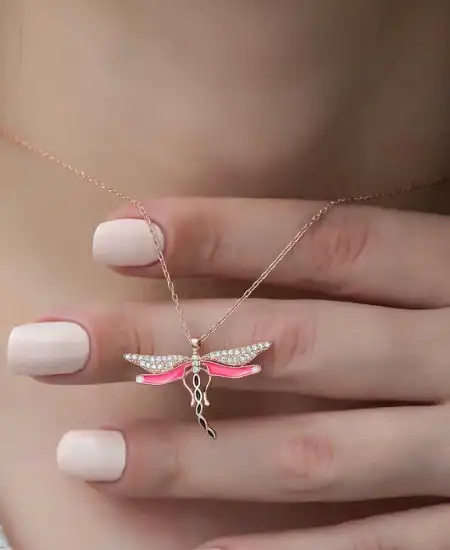 Gümüş Yusufçuk Bayan Kolye