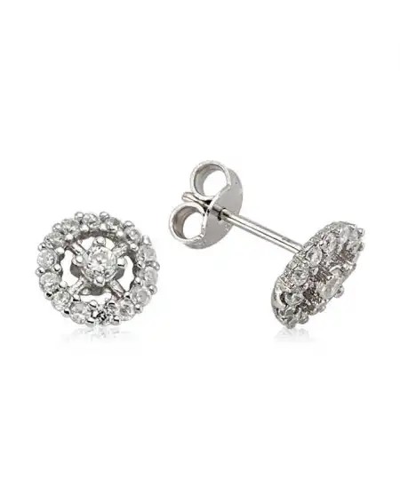 Gümüş Yuvarlak Çivili Küpe