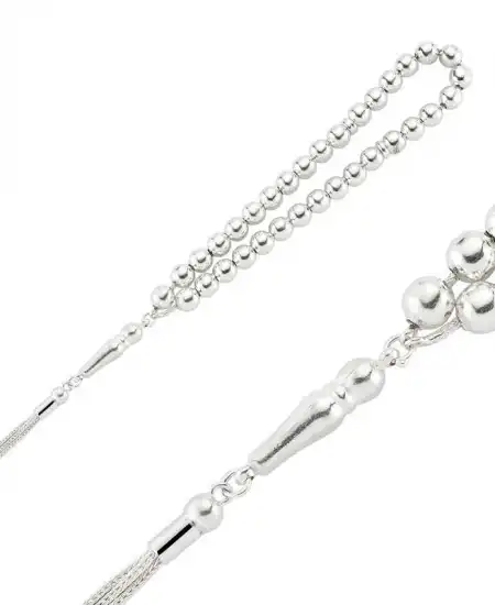 Gümüş Yuvarlak Düz Tesbih