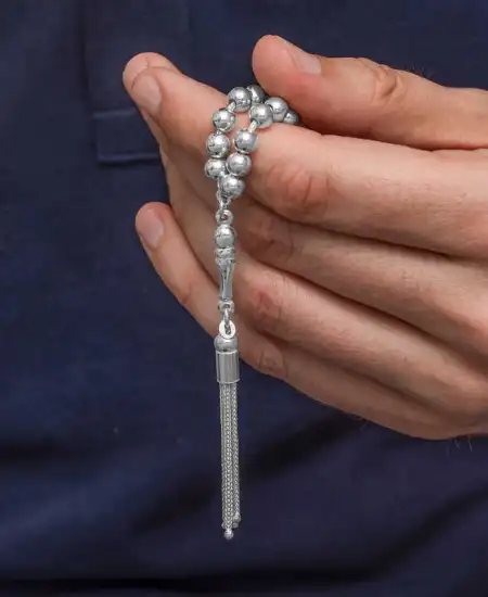 Gümüş Yuvarlak Erkek Tesbih