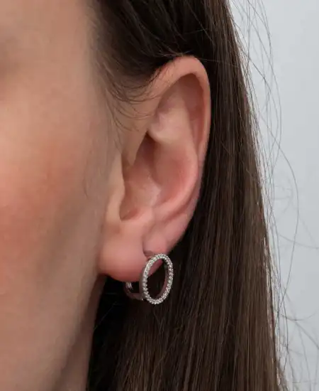 Gümüş Yuvarlak Kadın Küpe