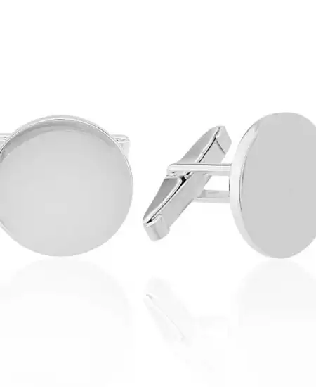 Gümüş Yuvarlak Kol Düğmesi